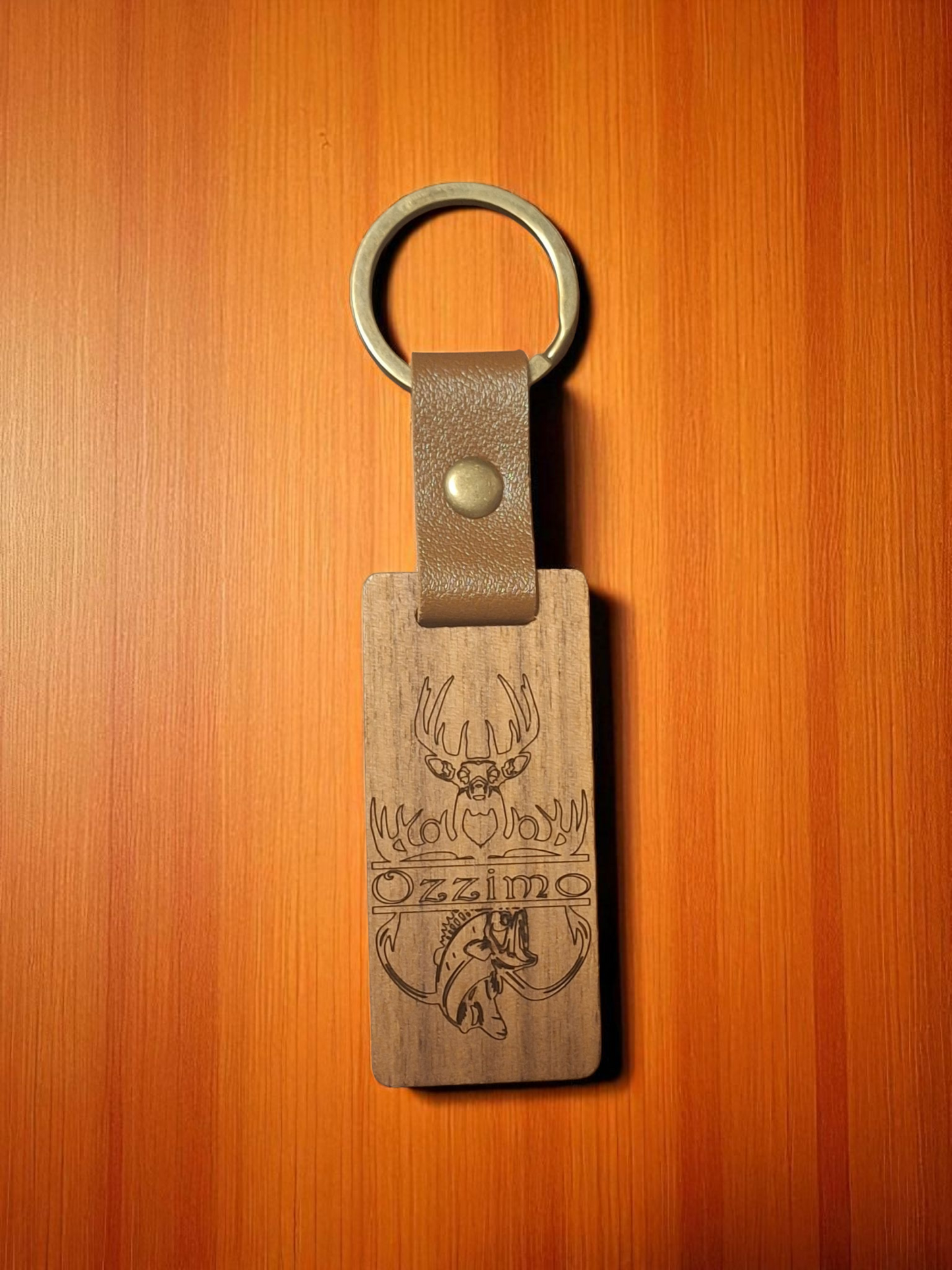 Buck and Bass Walnut Keychain