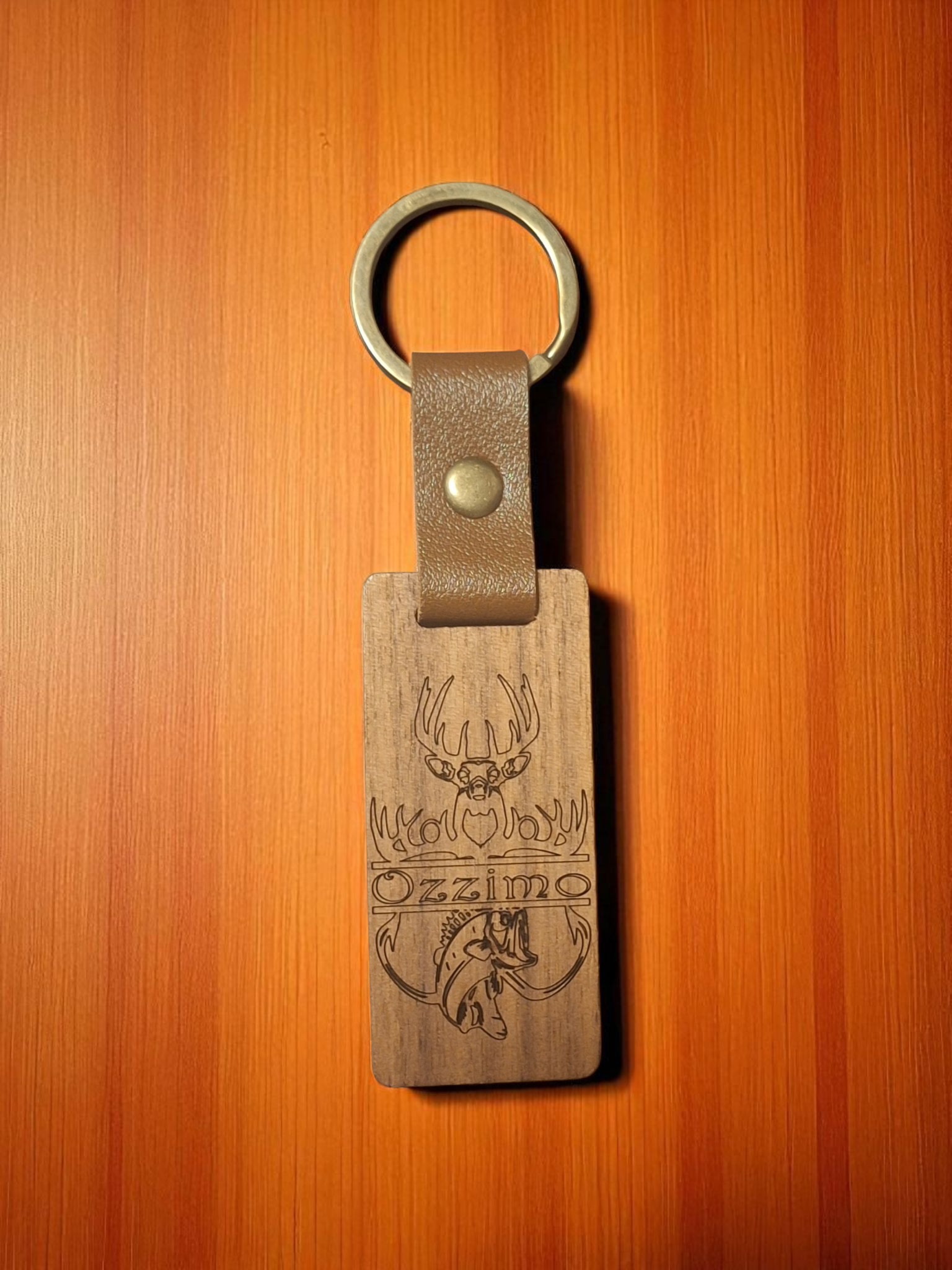 Buck and Bass Walnut Keychain