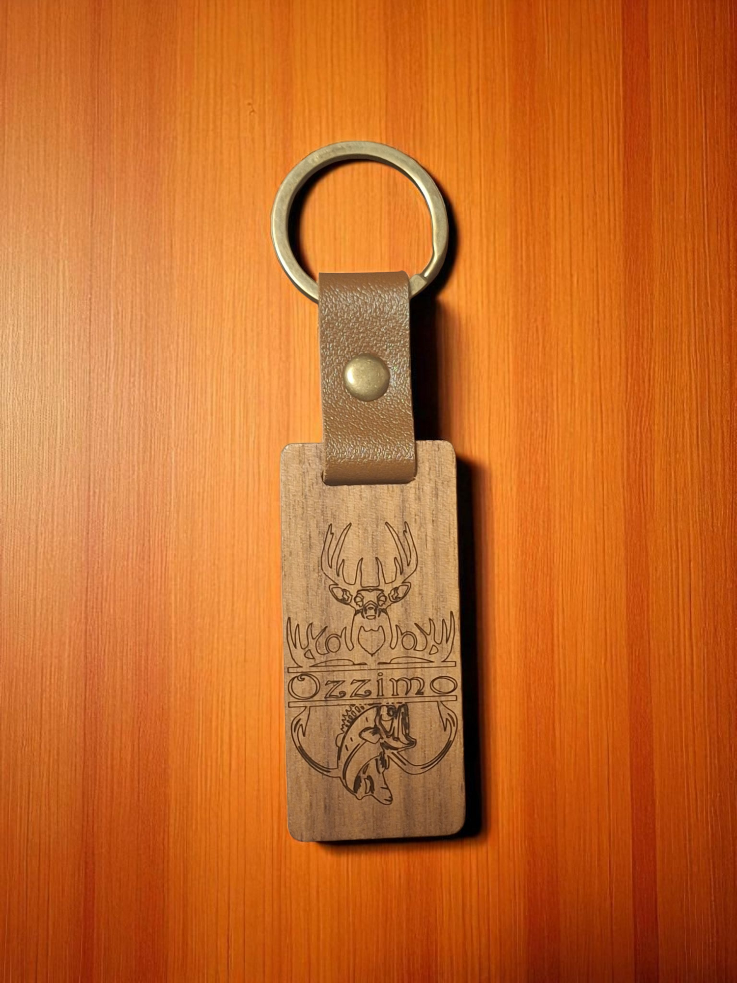 Buck and Bass Walnut Keychain